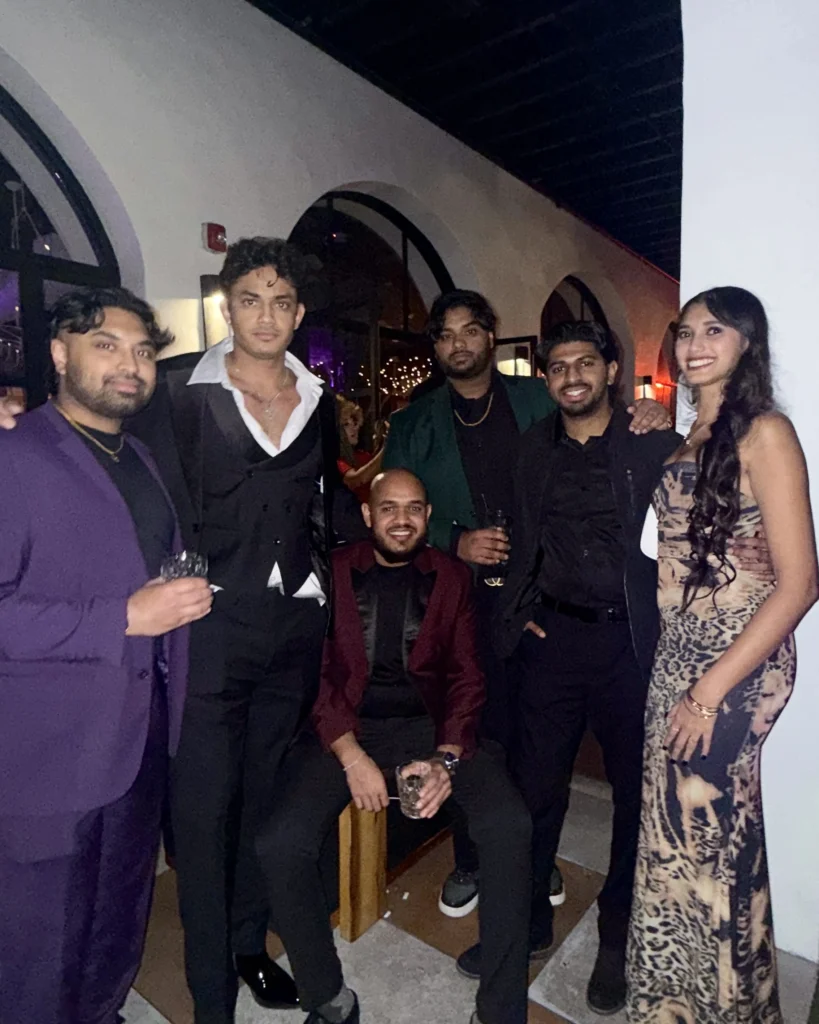 Roshan Weerasinghe with friends